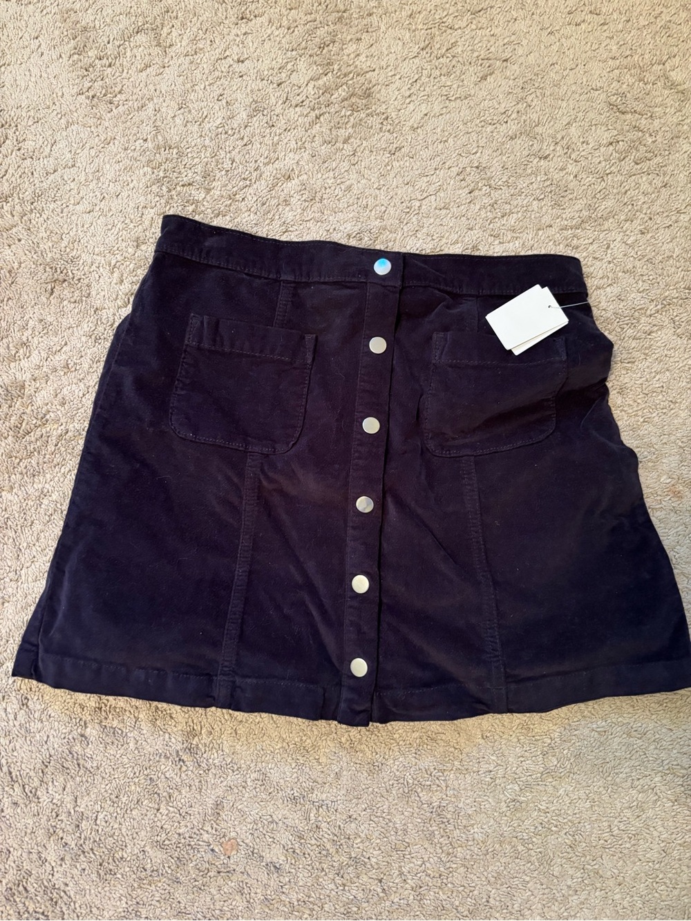 Urban Outfitters Black Button-Front Corduroy Mini Skirt